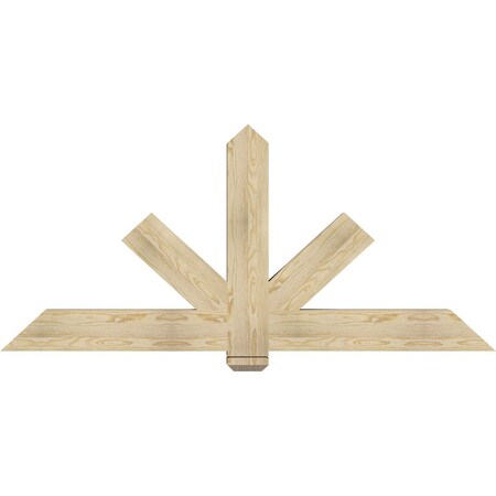 Ekena Millwork Kennewick Rough Sawn Timber Gable Bracket, Douglas Fir, 72"W x 33"H x 4"D x 6"F, 11/12 Pitch GBW072X33X0406KEN00RDF